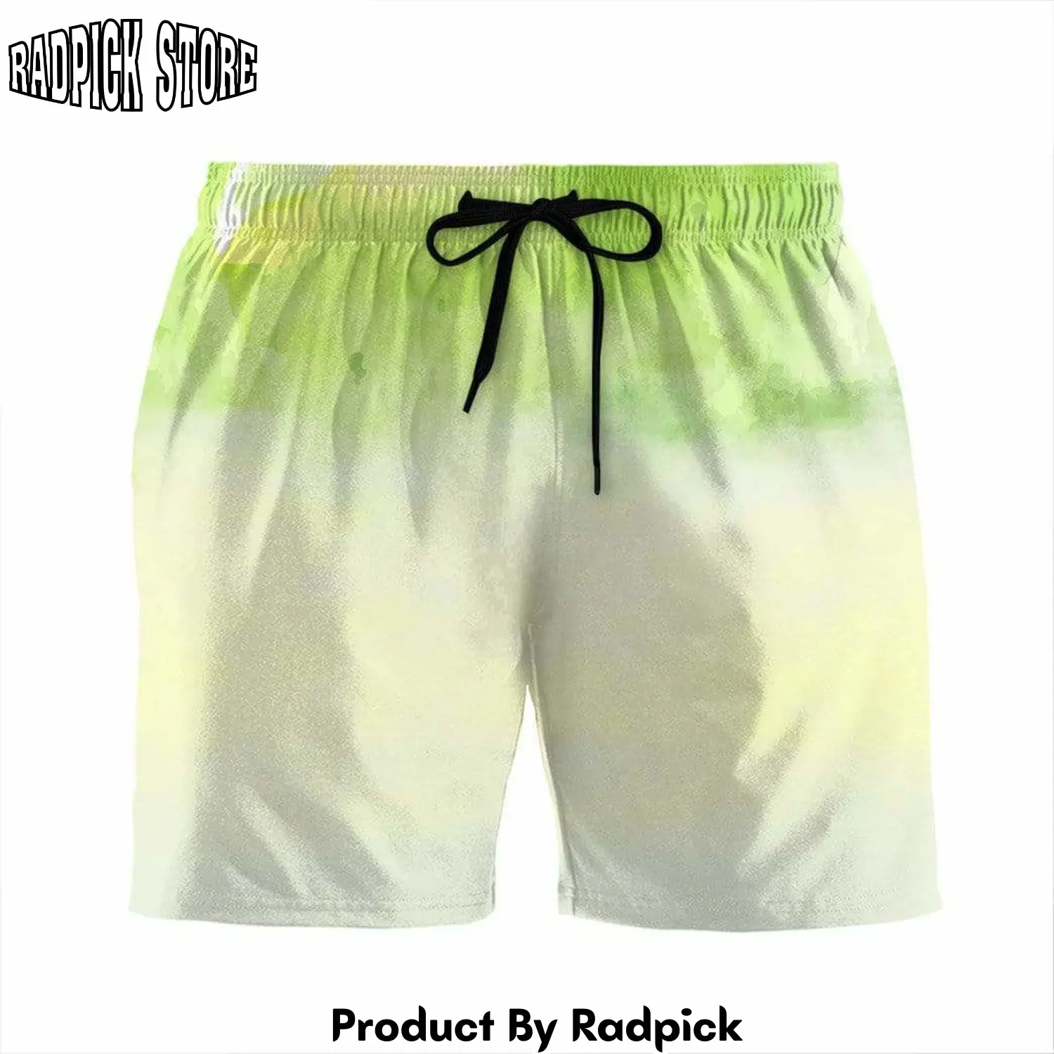Radpick 3d green apple custom beach shorts swim trunk rp631476